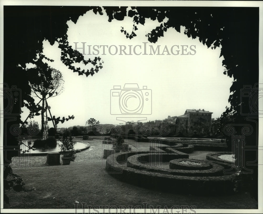 1963, Gardens of the Papal Palace of Castel Gandolfo in Vatican City - Historic Images