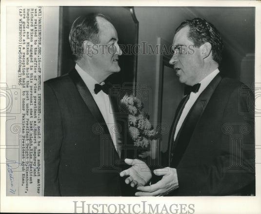 1965, Former Vice President Richard Nixon with Hubert Humphrey - Historic Images
