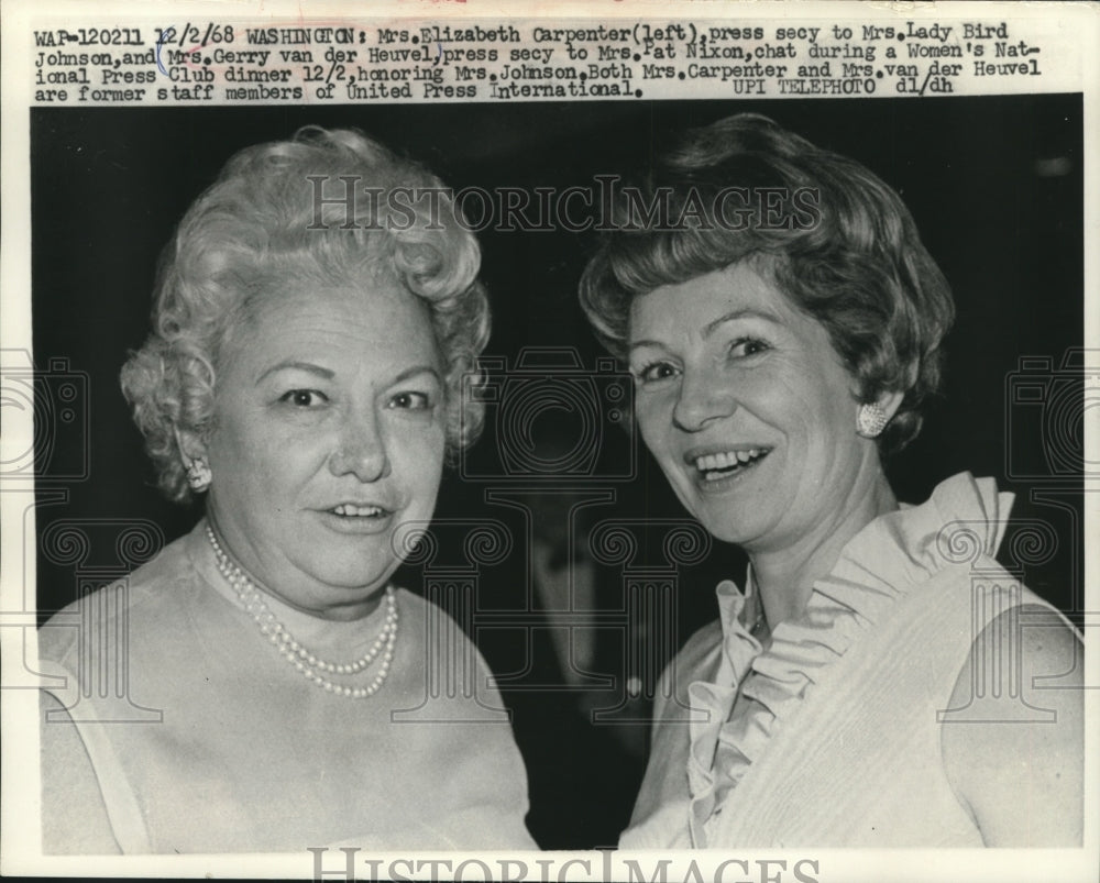 1968 Press Photo Press Secretaries at Women&#39;s National Press Club dinner in D.C. - Historic Images