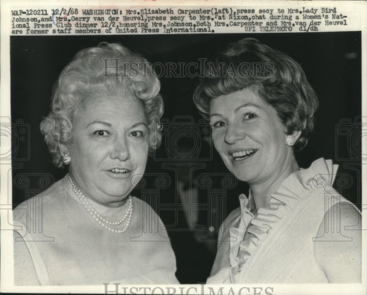 1968 Press Photo Press Secretaries at Women's National Press Club dinner in D.C. - Historic Images