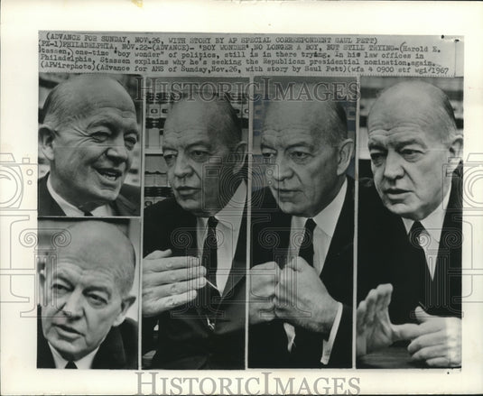 1967 Press Photo Harold E. Stassen seeks Republican presidential nomination - Historic Images