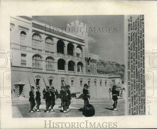 1956, Guards at Monte Carlo, home of Prince Rainier and Grace Kelly - Historic Images