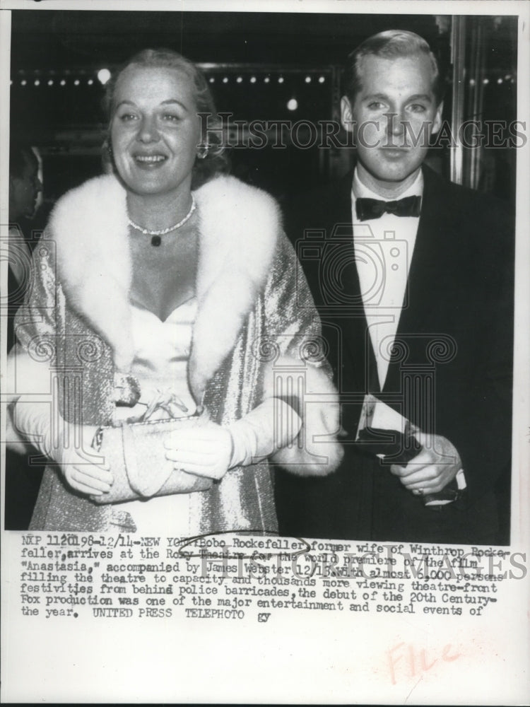 1956 Press Photo Bobo Rockefeller at Roxy Theatre with James Webster- New York - Historic Images