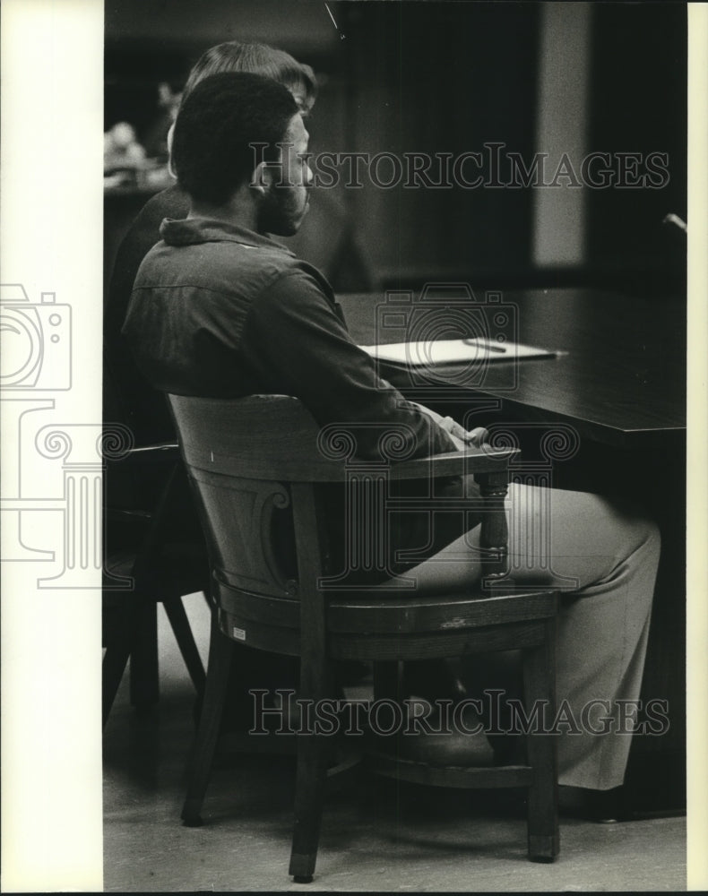 1981 Press Photo David Allen Van Dyke in court at his sentencing- Wisconsin - Historic Images