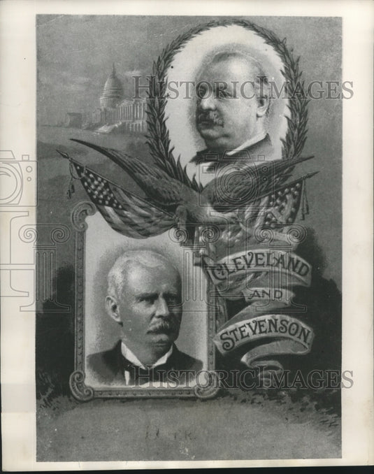 1956 Press Photo President Grover Cleveland and Vice President Adlai Stevenson - Historic Images