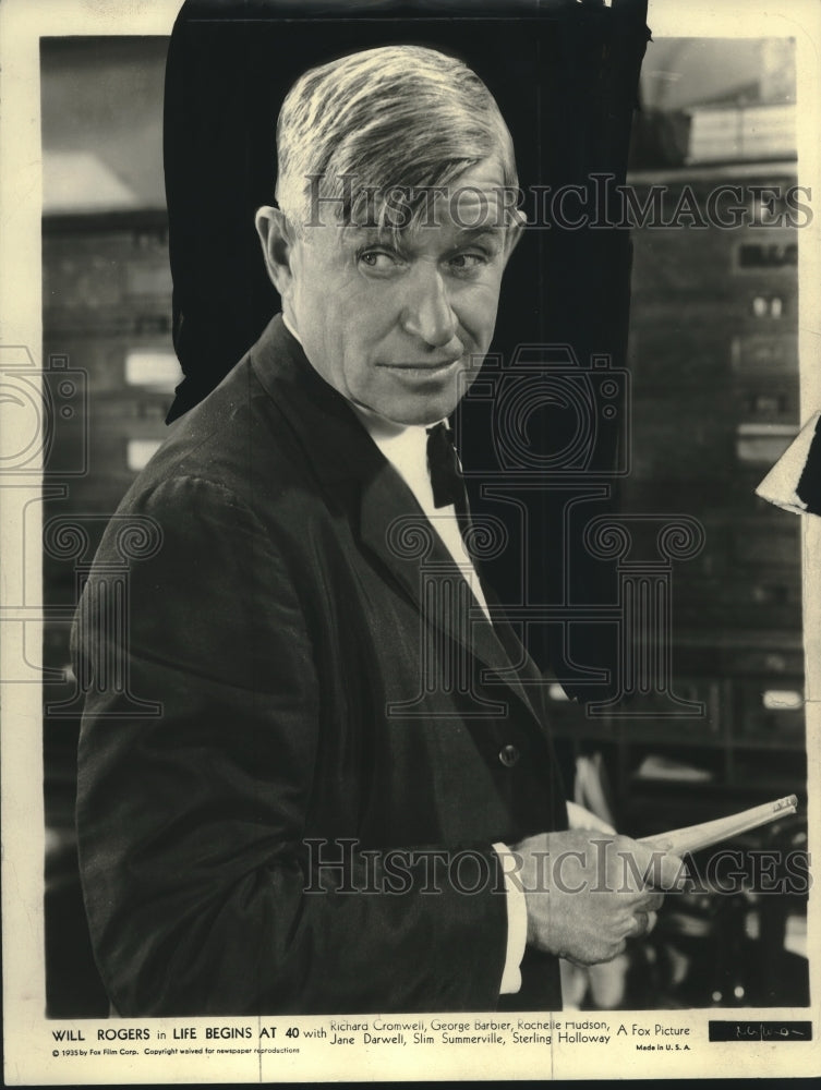 1935 Will Rogers in Life Begins at 40 - Historic Images