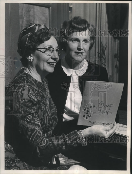 1963, Mrs. Joseph Tierney & Mrs. William Rogers at the Wisconsin Club - Historic Images