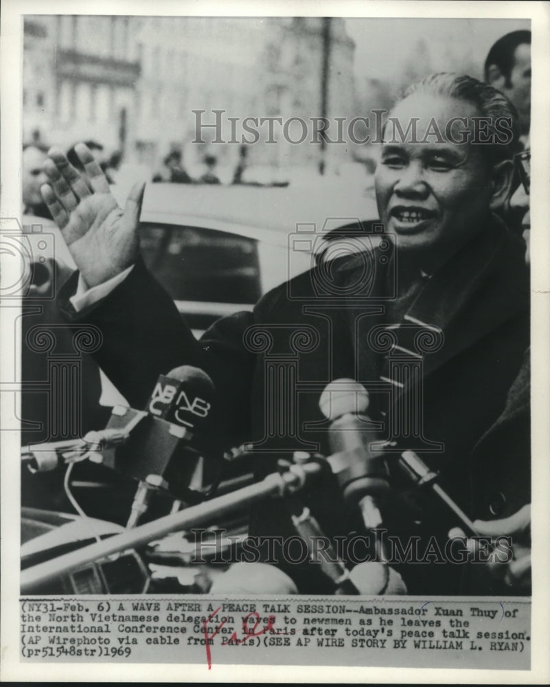 1969, North Vietnam delegate Xuan Thuy at Paris peace talks, France - Historic Images