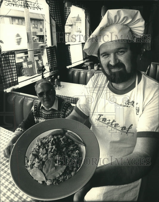 1988, Chef Allan Jolly at Taste of Milwaukee event, Wisconsin - Historic Images