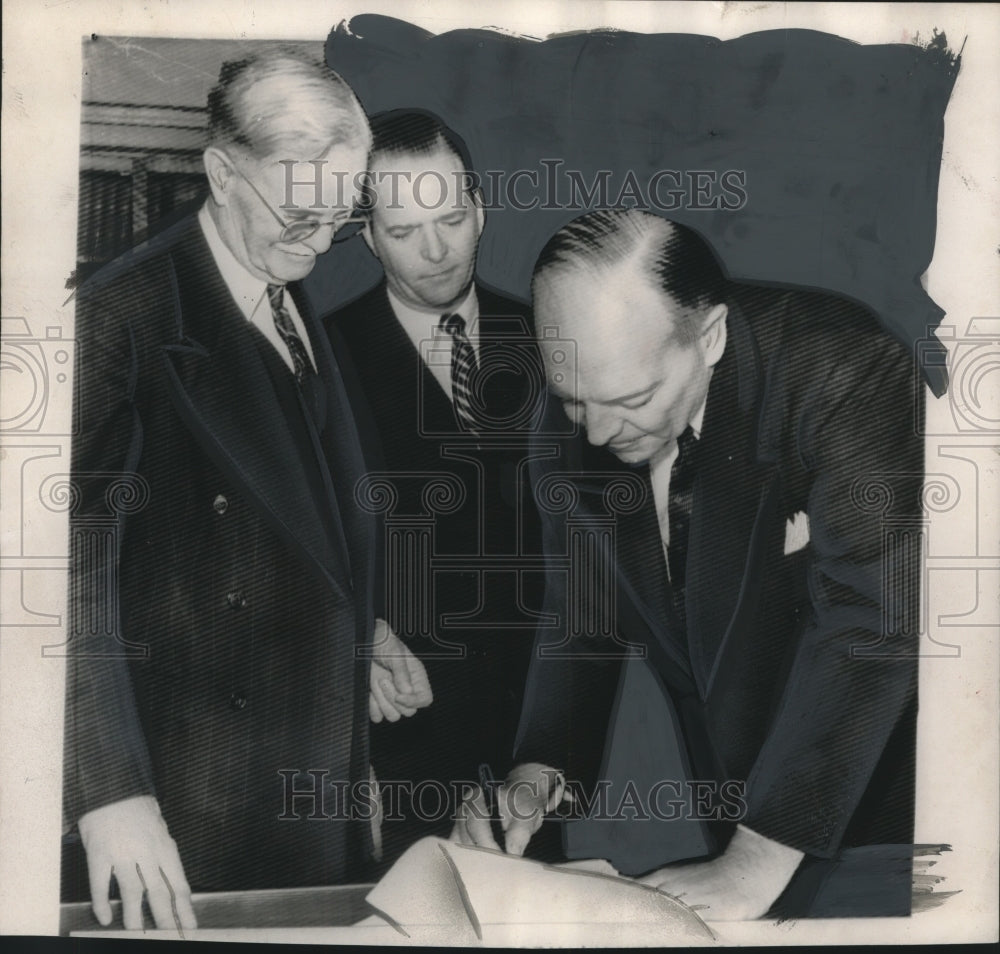 1952 Press Photo Harold Stassen, Fred Zimmerman, Everett Yerly, politics-Historic Images