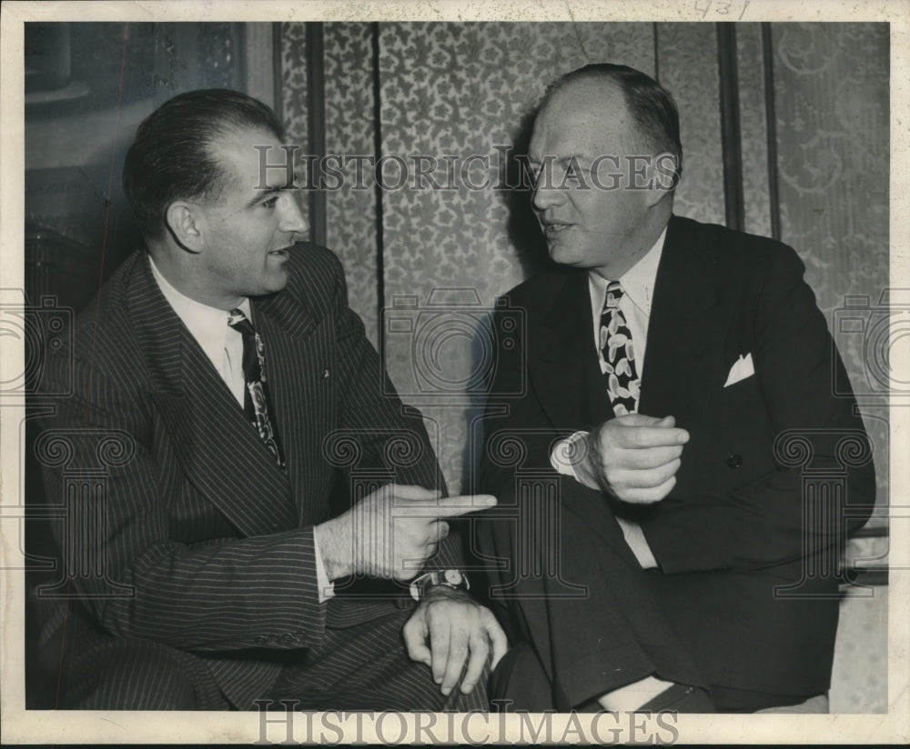 1947, Harold Stassen talks with Senator Joseph McCarthy - mjc09933 - Historic Images