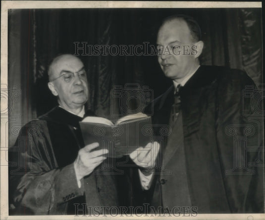 1946, Harold Stassen and Dean Luther Weigle, Columbus, Missouri - Historic Images
