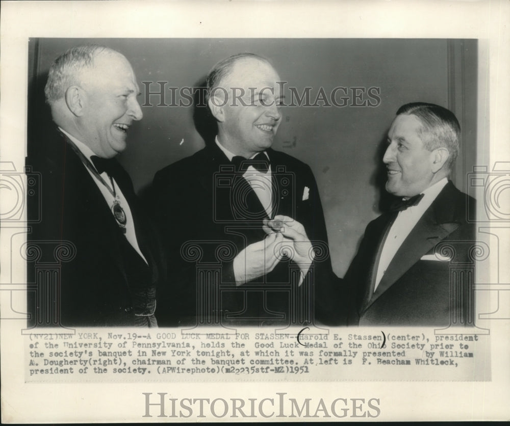 1952, Harold Stassen, William Dougherty, F. Beacham Whitlock New York - Historic Images