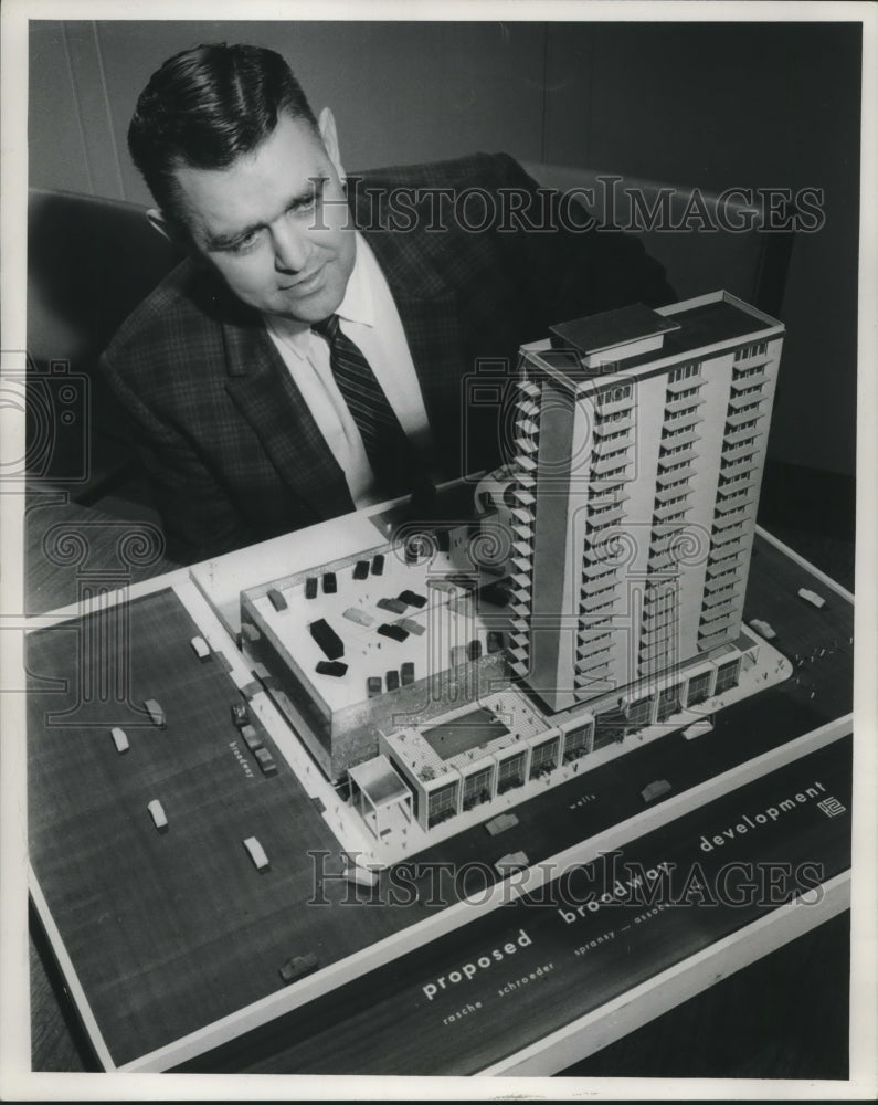 1962, Alderman George N. Whittoro, model city hall parking structure - Historic Images