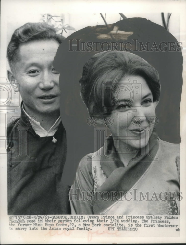 1963 Press Photo Crown Prince and Princess Gyalsay Palden Thondun - mjc10634-Historic Images