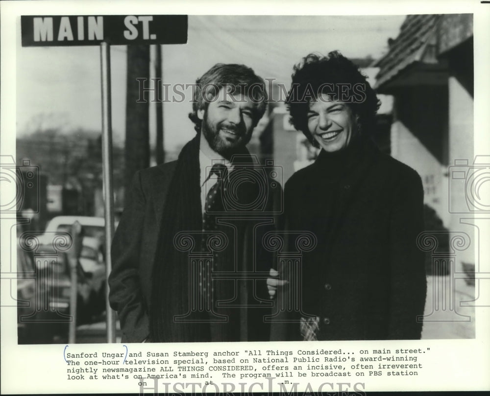 1982 Press Photo Sanford Ungar, Susan Stamberg, anchor &quot;All Things Considered..&quot; - Historic Images