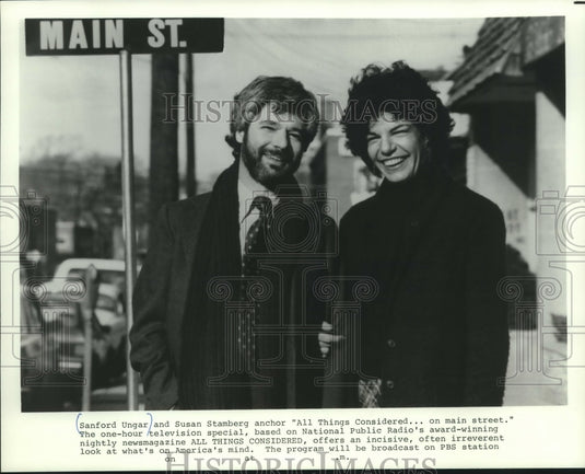 1982 Press Photo Sanford Ungar, Susan Stamberg, anchor "All Things Considered.." - Historic Images