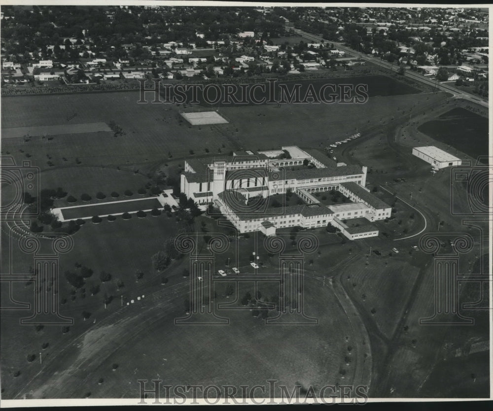 1972 Press Photo Aerial view of Saint Norbert Abbey in Brown County. - mjc10823-Historic Images