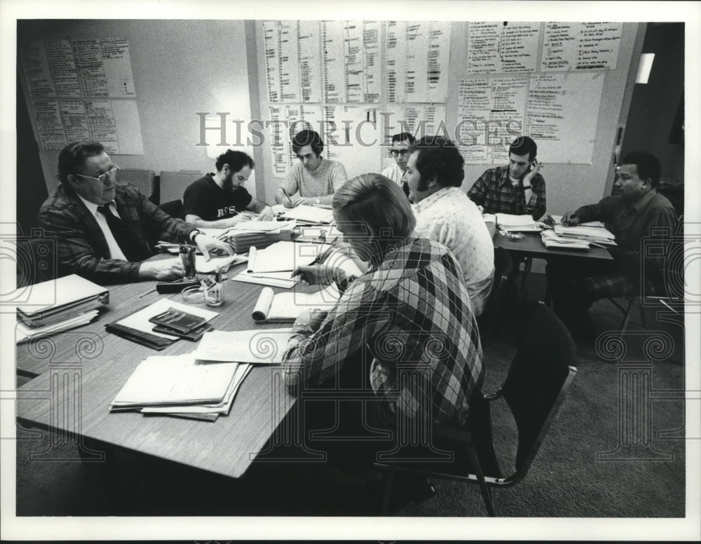 1975, Negotiators for Milwaukee School Board &amp; Teachers Association - Historic Images