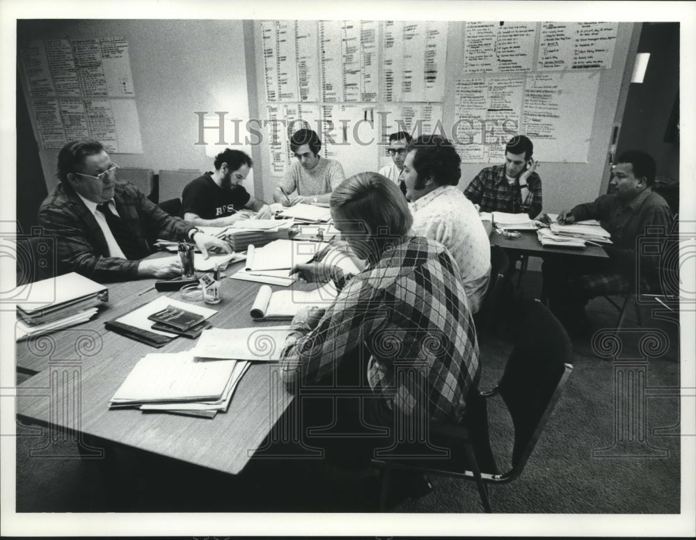1975, Negotiators for Milwaukee School Board & Teachers Association - Historic Images