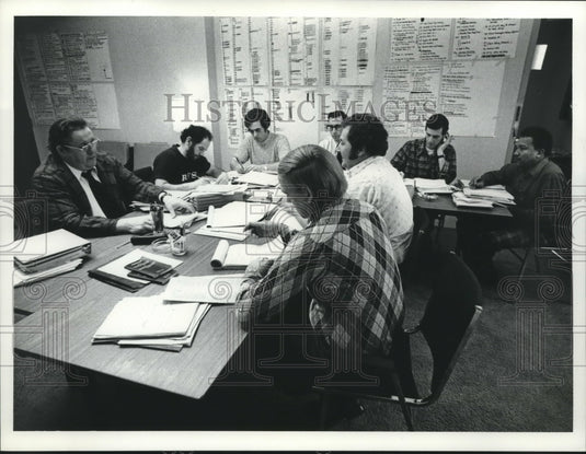 1975, Negotiators for Milwaukee School Board & Teachers Association - Historic Images