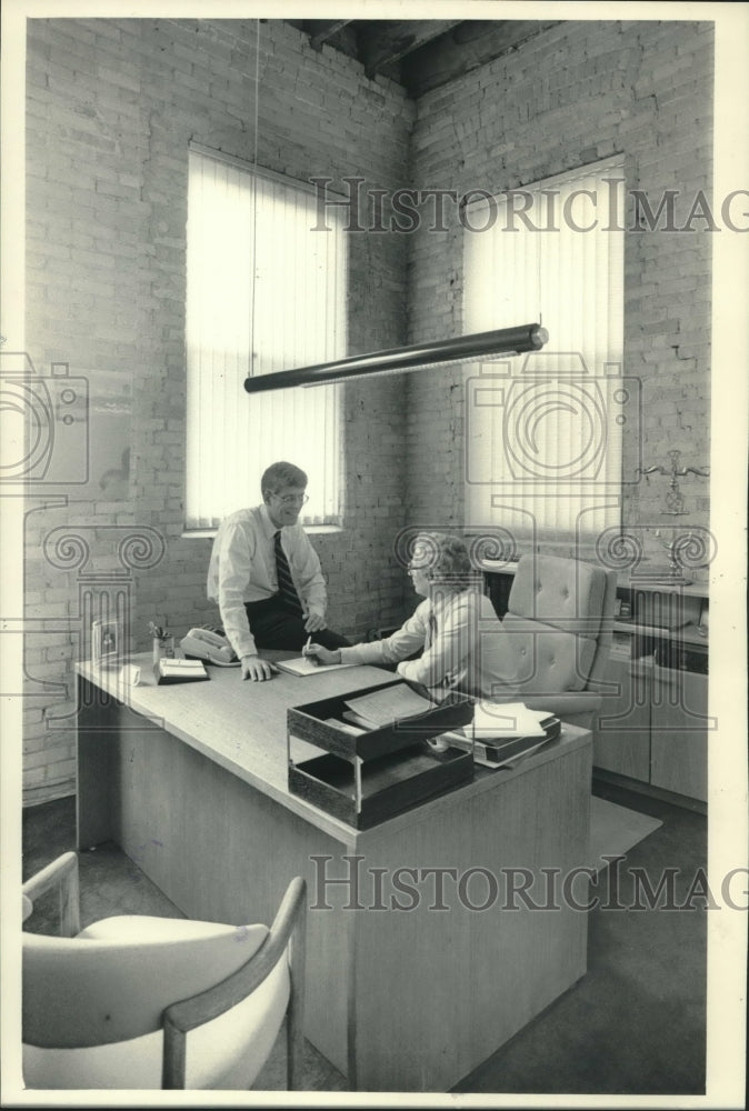 1984, Charles Stansberry, Craig Miller in law office, Third Ward - Historic Images