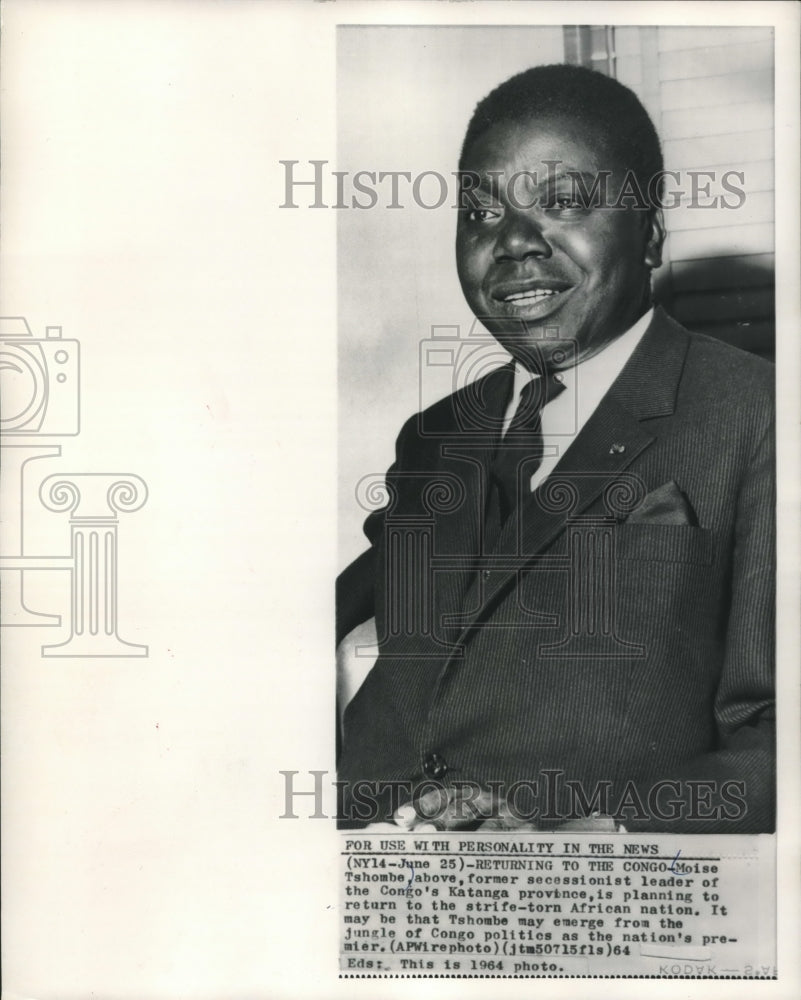 1964, Moise Tshombe, former secessionist leader of Congo&#39;s Katanga - Historic Images
