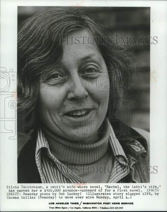 1977, Silvia Tennenbaum author of Rachel, the Rabbi's Wife - Historic Images