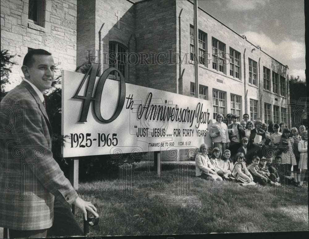 1965 Press PhotoMount Calvary Lutheran Church celebrate 40th anniversary - Historic Images