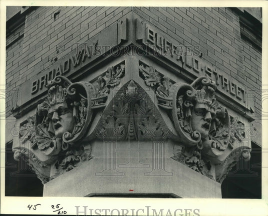 1984, Delicate stonework adorn buildings in Milwaukee's old 3rd Ward - Historic Images