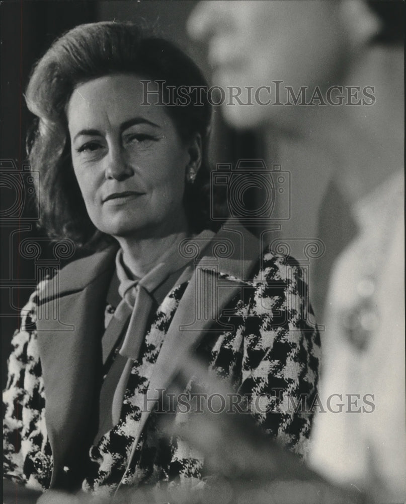 1969, Mrs. Francis Trecker looks on during talk. - mjc11358 - Historic Images