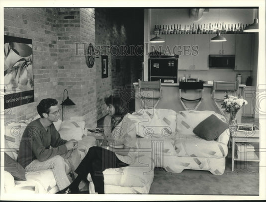 1992, James Davidson and Monica Shah at Home in Third Ward Building - Historic Images