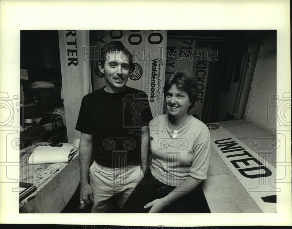 1985, Richard &amp; Mary Terrien owners of American Sign Company, Madison - Historic Images