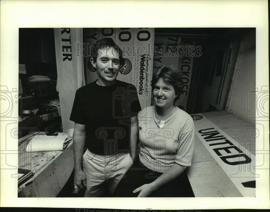 1985, Richard & Mary Terrien owners of American Sign Company, Madison - Historic Images