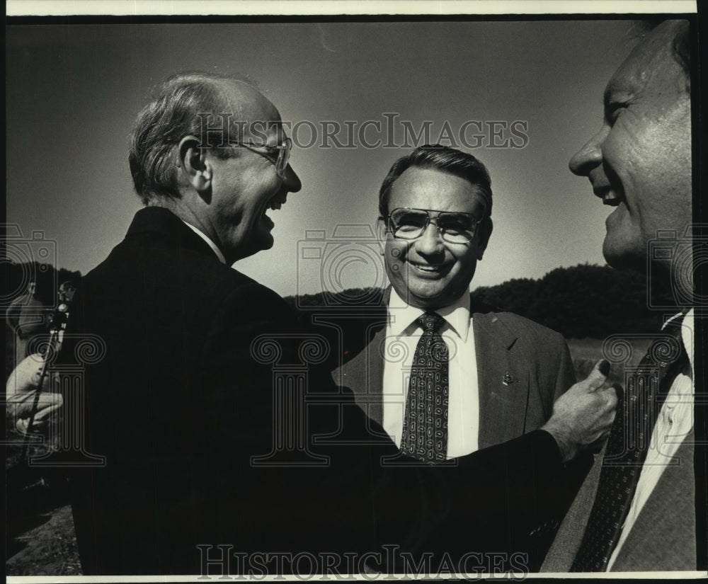 1990, Governor Tommy Thompson &amp; others at Stewardship Fund ceremony - Historic Images