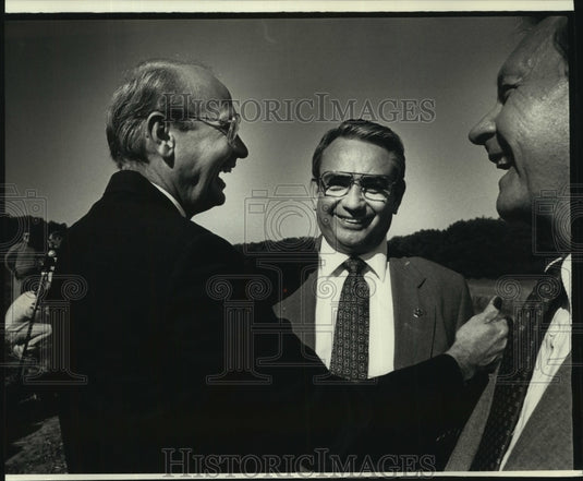 1990, Governor Tommy Thompson & others at Stewardship Fund ceremony - Historic Images
