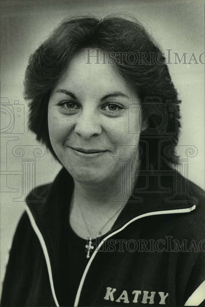 1980 Kathy Timmer gymnastics coach at Vincent High School, Wisconsin - Historic Images