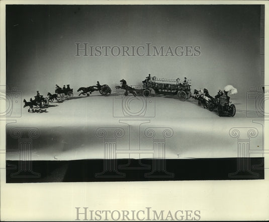 1966 Press Photo The chief patrol wagon & hose & ladder truck toy - mjc11915-Historic Images