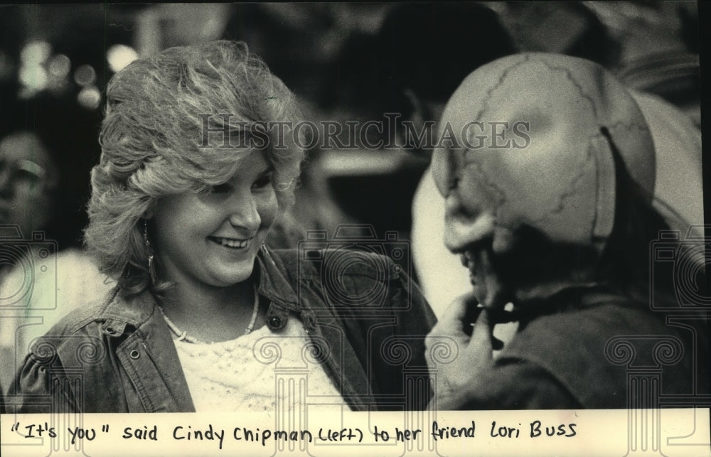 1986, Cindy Chipman with Halloween-ready friend, Lori Buss - Historic Images