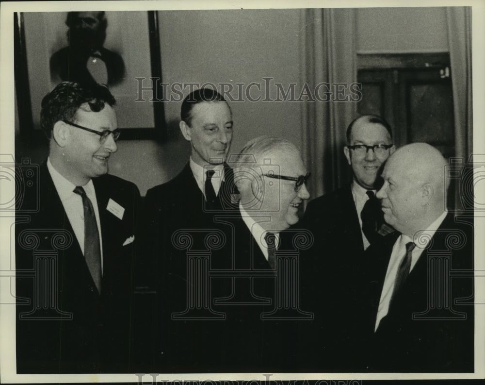 1963, Lord Thomson with Soviet Premier Nikita Khrushchev, company - Historic Images