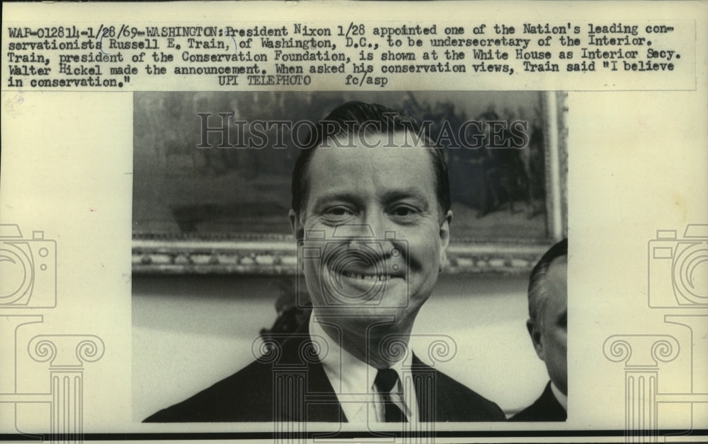 1969 Press Photo Russell E. Train undersecretary of the Interior, Washington - Historic Images