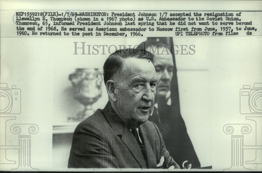 1969, Llewellyn Thompson U.S. Ambassador to Soviet Union, Washington - Historic Images