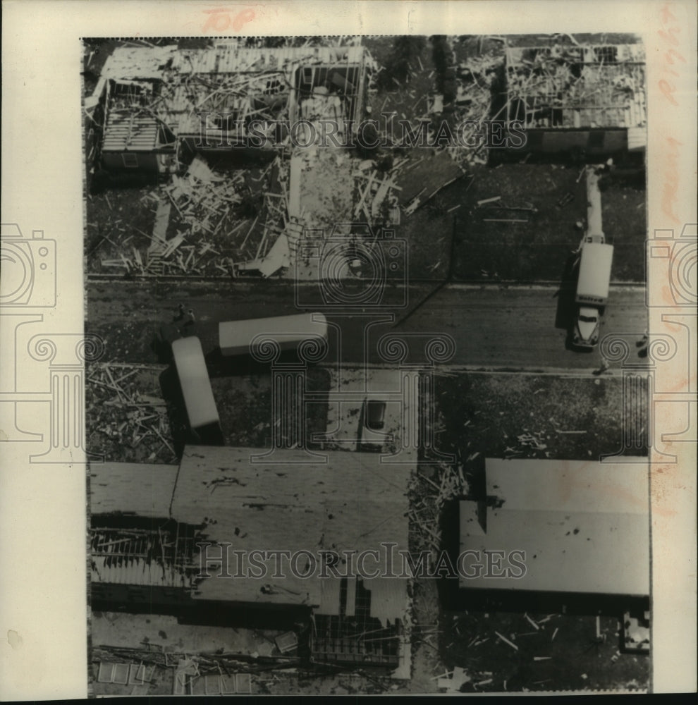 1957 Press Photo Tornado damaged homes in Tyler, Texas - mjc12298 - Historic Images