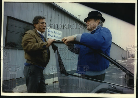 1993 Unionist Bill Bishop & Bernard Lepianka at Thill Inc., Oshkosh - Historic Images