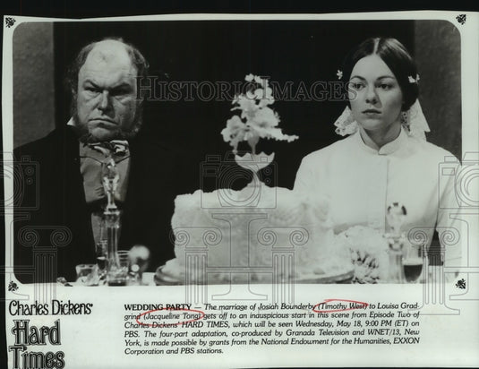 1977 Press Photo PBS Charles Dickens' Hard Times, Timothy West Jacqueline Tong - Historic Images
