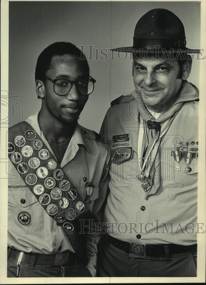 1984 Martin L. Thompson with his scoutmaster Gene Connerton - Historic Images