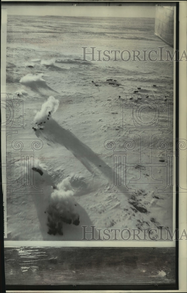 1967, Puffs of snow from one of southwest worst storms - mjc12544 - Historic Images