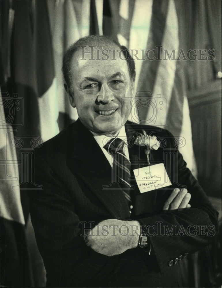 1987 Press Photo Guy F. Tozzoli, president World Trade Centers Association, WI - Historic Images