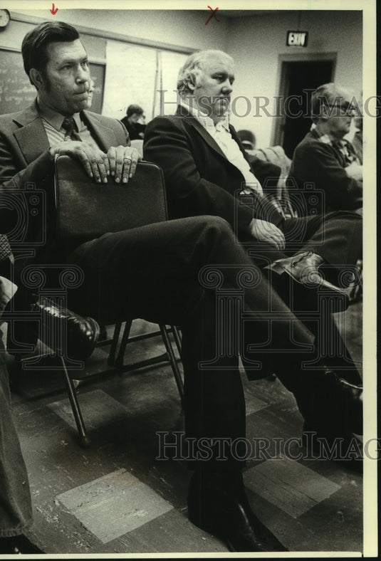 1981, Sussex President John Tews and trustee Glenn Moody, Wisconsin - Historic Images