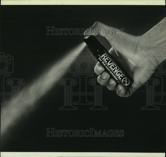 1983, Revenge the non smoker spray being sprayed - mjc12864 - Historic Images